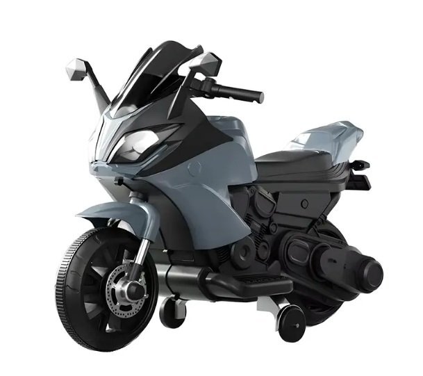 Nichiduta Motocicleta electrica pentru copii Thunder Black cu roti ajutatoarescaun din piele ecologicamotor 35wacumulator 6V4Ahlumini LEDoglinzi retrovizoareroti din plastic rezistentmuzica