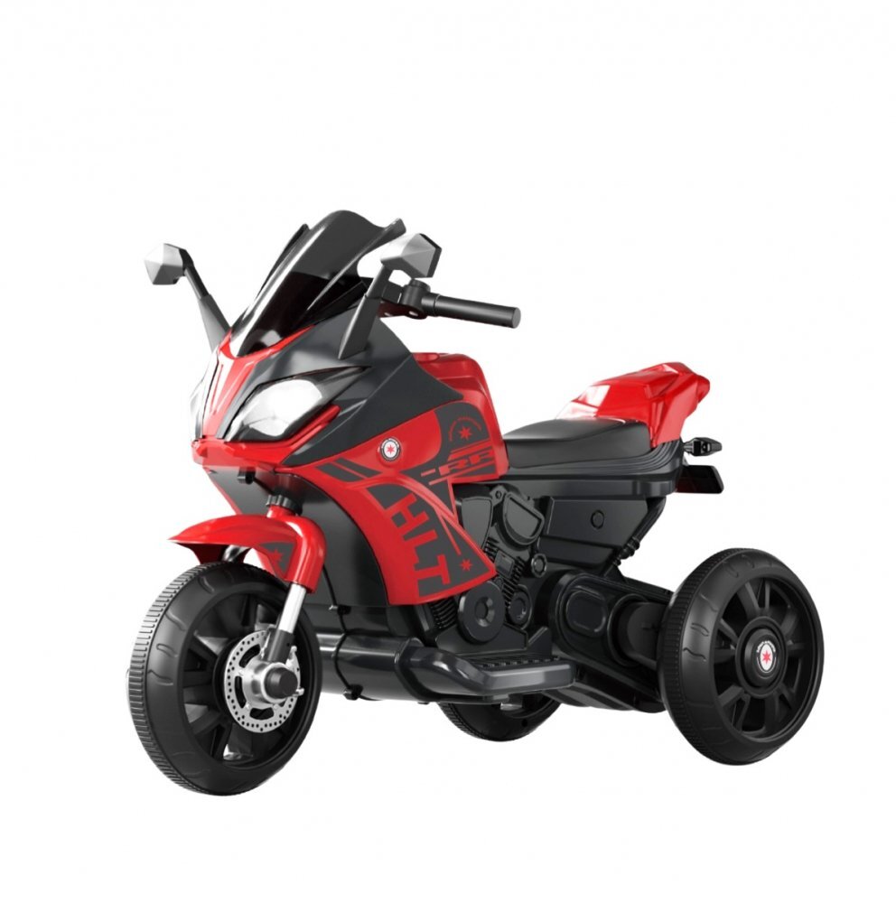 Nichiduta Motocicleta electrica pentru copii Thunder Red cu 2 motoare x 38wroti late si stabile scaun din piele ecologicaacumulator 6V4Ahoglinzi retrovizoareroti din plastic rezistent
