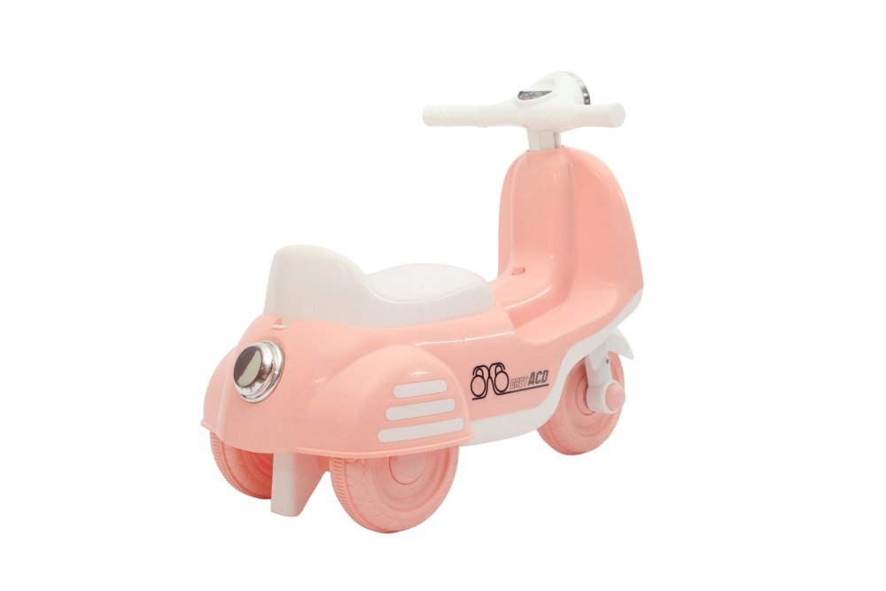 Nichiduta Motocicleta RideON fara pedale pentru copii BabyRide Pink cu far lumina LED muzica sezut ergonomic cu spatiu depozitare sistem de siguranta antirasturnare