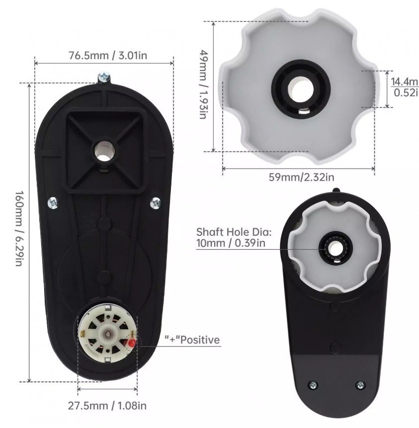 Nichiduta Motoreductor roata 12V RS390 16000 RPM