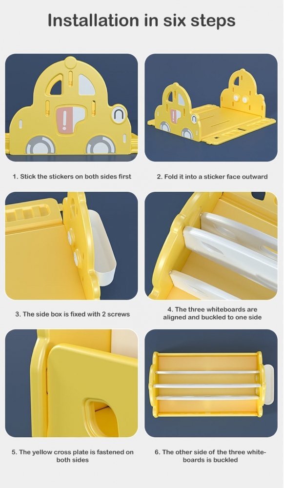 Nichiduta Organizator pentru carti Happy Car Yellow