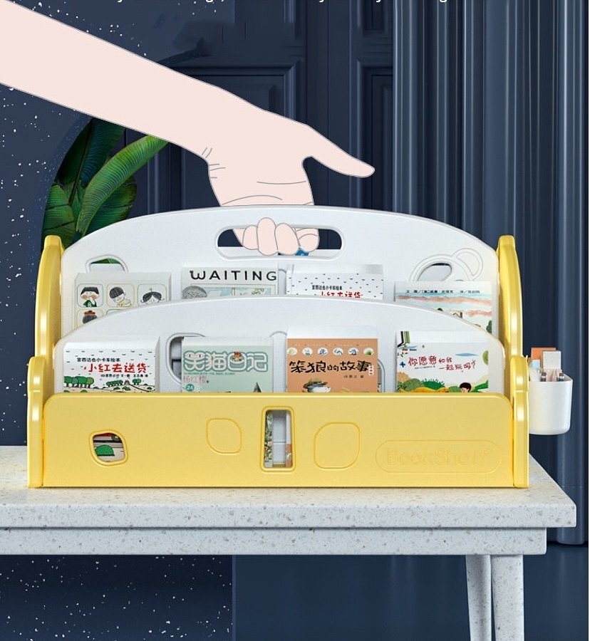 Nichiduta Organizator pentru carti Happy Car Yellow