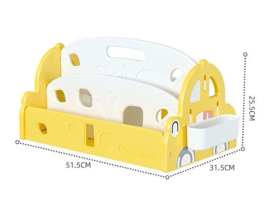 Nichiduta Organizator pentru carti Happy Car Yellow