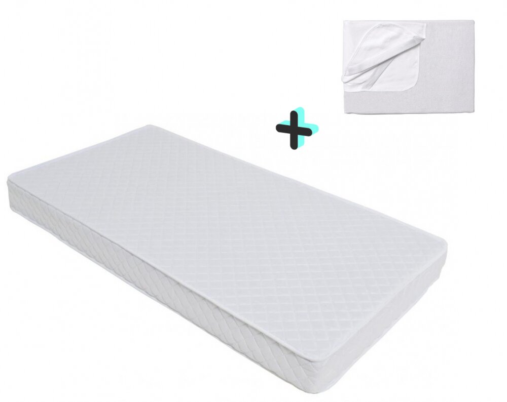 Nichiduta Pachet Saltea cu husa detasabila din microfibra Cocos Comfort + 120x60x10 cm + Protectie impermeabila