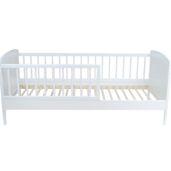 Nichiduta Pat din lemn cu protectii laterale Junior 140x70 cm Alb