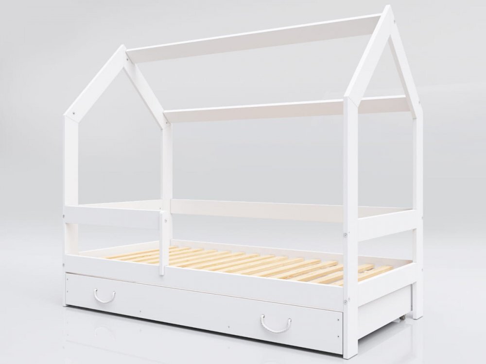 Nichiduta Pat tineret din lemn cu Sertar 160 x 80 cm tip Casuta Alba