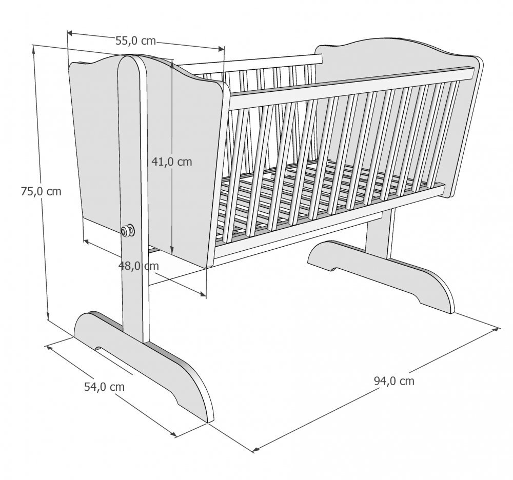 Nichiduta Patut balansoar din lemn Sweet Dream Gri pentru bebelusi 90x40 cm cu roti incluseMutare usoaraMargini rotunjiteVopsele si materiale sigureSolid si sigur de utilizat