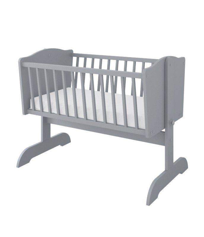 Nichiduta Patut balansoar din lemn Sweet Dream Gri pentru bebelusi 90x40 cm cu roti incluseMutare usoaraMargini rotunjiteVopsele si materiale sigureSolid si sigur de utilizat