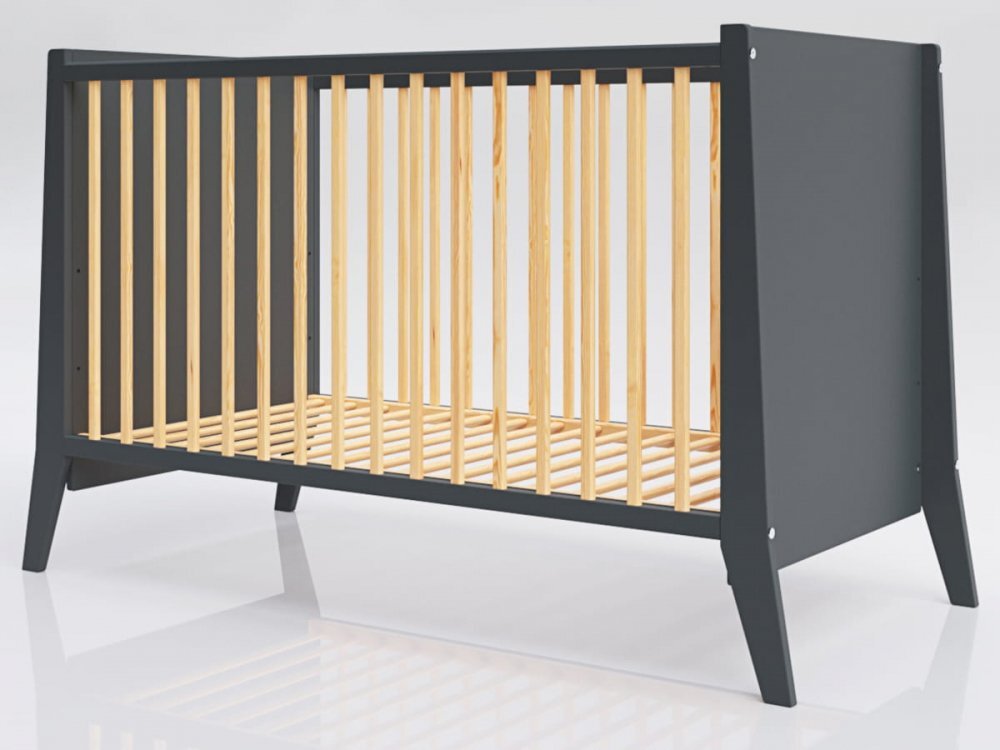 Nichiduta Patut din lemn 120x60 cm Damian Antracyt