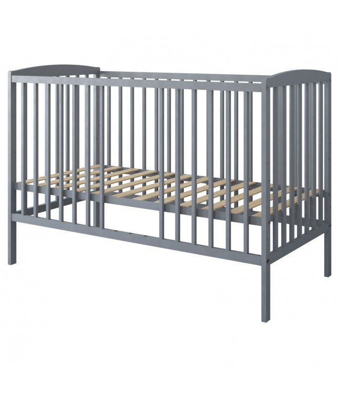 Nichiduta Patut din lemn Grace Gri 120x60 cm cu bariera inclusarecomandat pana la 4 anisomiera reglabila pe 3 nivelesistem 3 bare detasabile