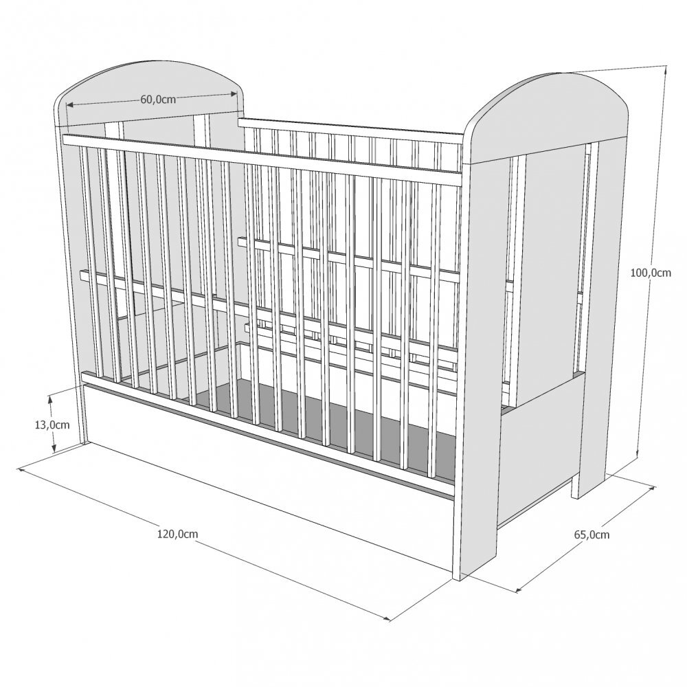 Nichiduta Patut din lemn PAL Ptilou Blue Prince cu sistem 3 bare detasabile Somiera reglabila pe 3 nivele de inaltime Vopsea sigura pe baza de apa Design modern Margini rotunjiteDimensiuni interioare 120x60cm