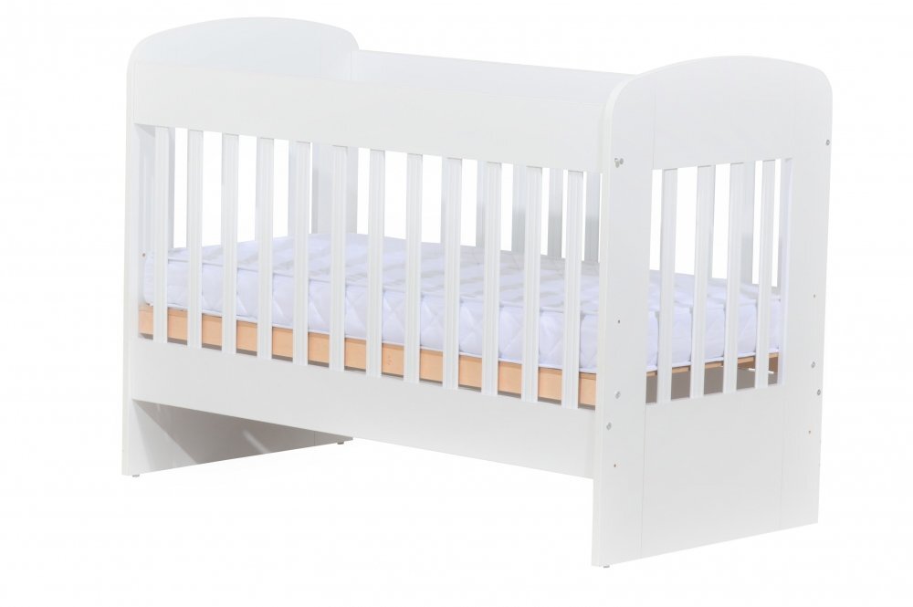 Nichiduta Patut din lemn pentru copii Sweet Dreams II cu somiera reglabila pe 3 inaltimi distincte tratat cu vopsele si lacuri ecologice pe baza de apa + Saltea cocos 12 cm