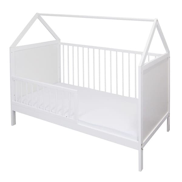Nichiduta Patut din lemn tip Casuta 120x60 cm Domek Alb