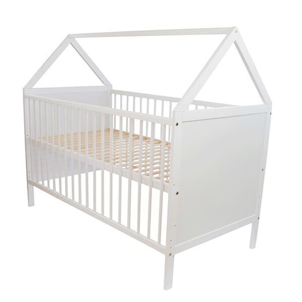 Nichiduta Patut din lemn tip Casuta 120x60 cm Domek Alb