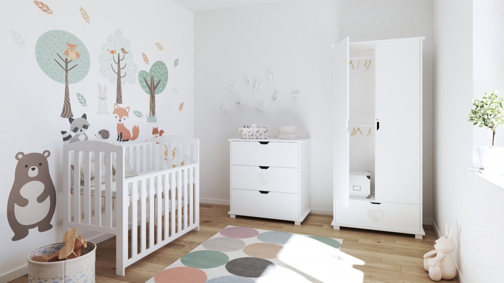 Nichiduta Patut din lemn Tobi White 100x50 cm cu laterala culisantamargine din silicon pentru protectie dintisoridesign modernmargini rotunjite3 nivele de reglare somiera vopsele si materiale sigure