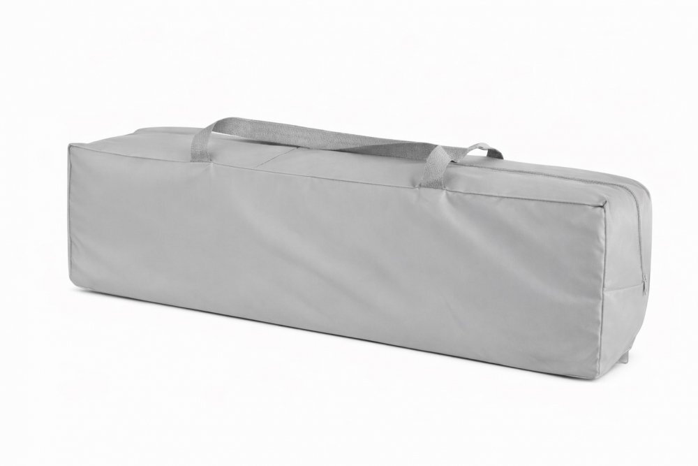 Nichiduta Patut pliabil pentru copii Grey cu doua nivele multifunctional 2 in 1 cadru din otel material poliester 210D roti cu franare dimensiune 125 x 65 x 77 cm geanta de transport inclusa
