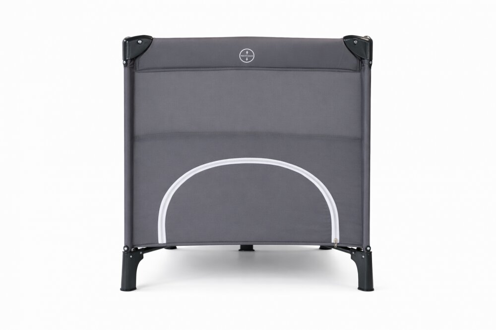 Nichiduta Patut pliabil pentru copii Grey laterala culisanta doua nivele cadru din otel material poliester 210D roti cu frana buzunar lateral dimensiune 125 x 65 x 77 cm geanta de transport inclusa