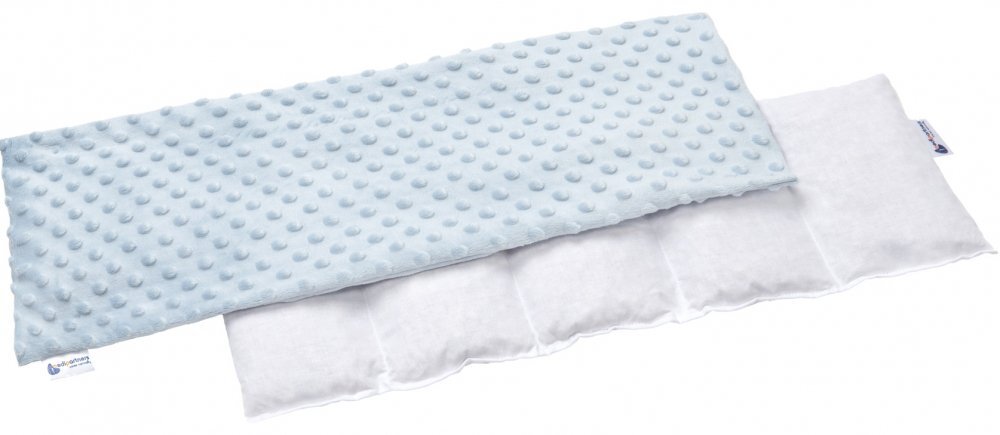 Nichiduta Pernuta anticolici umpluta cu samburi de cirese Minky Blue 20x60 cm