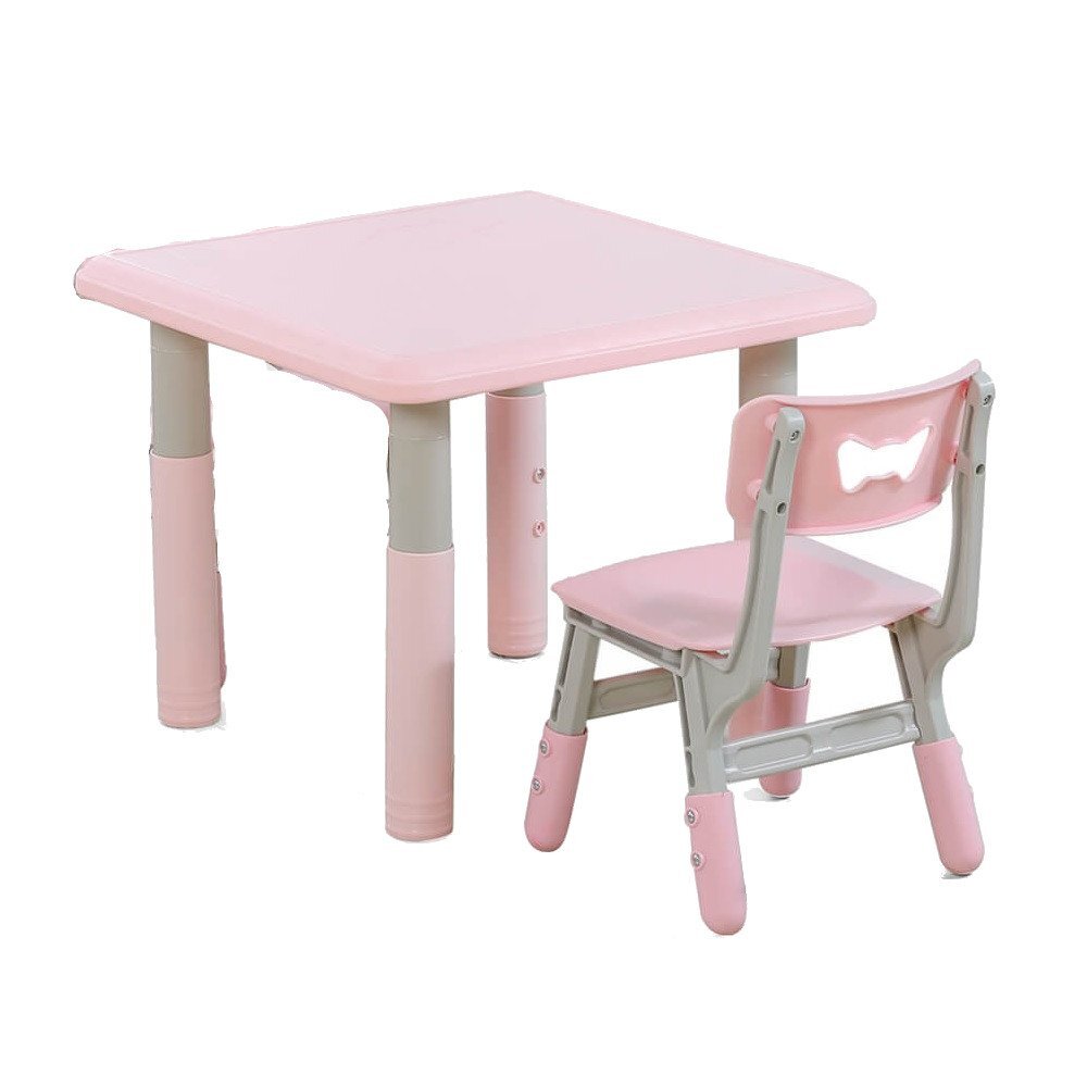 Nichiduta Set masuta si scaunel cu inaltime reglabila 60x60 cm Lift Pink