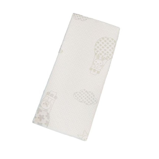 Nichiduta Set patut copii Mini Cot White cu laterala culisantasomiera reglabila pe 4 nivele de inaltimeRoti cu blocare si Margini rotunjite + Saltea cocos-burete cu detasabila cu fermoar Dreamillo Bunny 90x40 cm