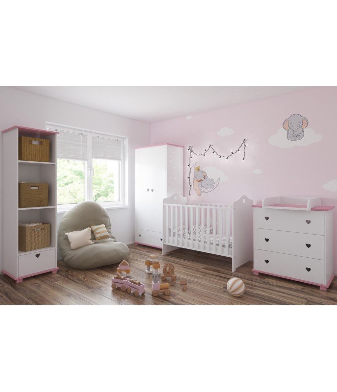 Nichiduta Set Patut din lemn cu somiera reglabila si margine din silicon pentru protectie dintisori Bella White + Saltea cu husa detasabila din microfibra 12 cm grosime Cocos Comfort