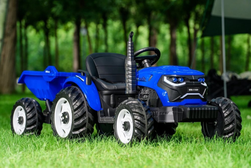 Nichiduta Tractor cu remorca Speed Track Blueacumulator 24V8Ah2 motoare x 200wroti EVAscaun din pielefaruri cu lumini ledsezut spatiostelecomanda 2.4Gdesign realistic
