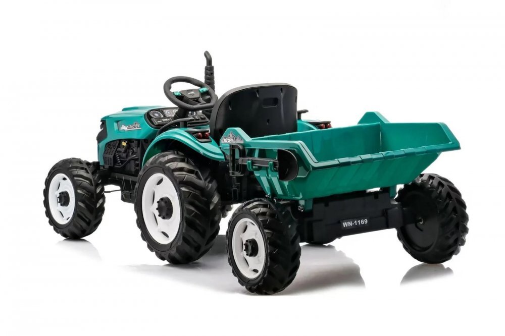 Nichiduta Tractor cu remorca Speed Track Greenacumulator 24V8Ah2 motoare x 200wroti EVAscaun din pielefaruri cu lumini ledsezut spatiostelecomanda 2.4Gdesign realistic