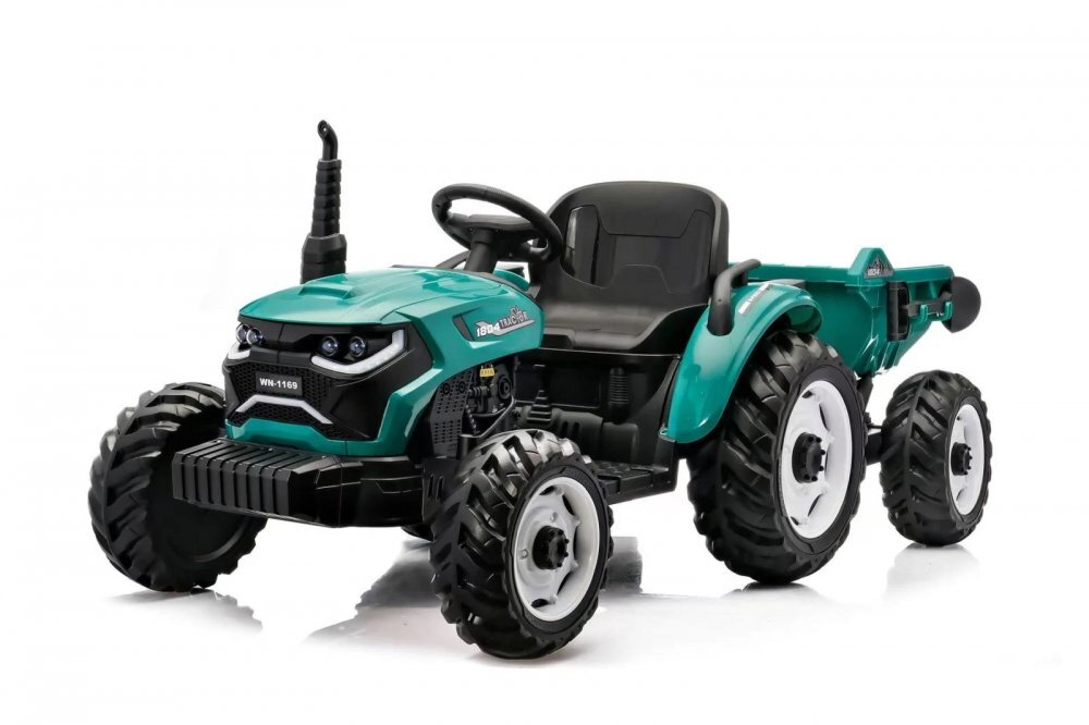 Nichiduta Tractor cu remorca Speed Track Greenacumulator 24V8Ah2 motoare x 200wroti EVAscaun din pielefaruri cu lumini ledsezut spatiostelecomanda 2.4Gdesign realistic