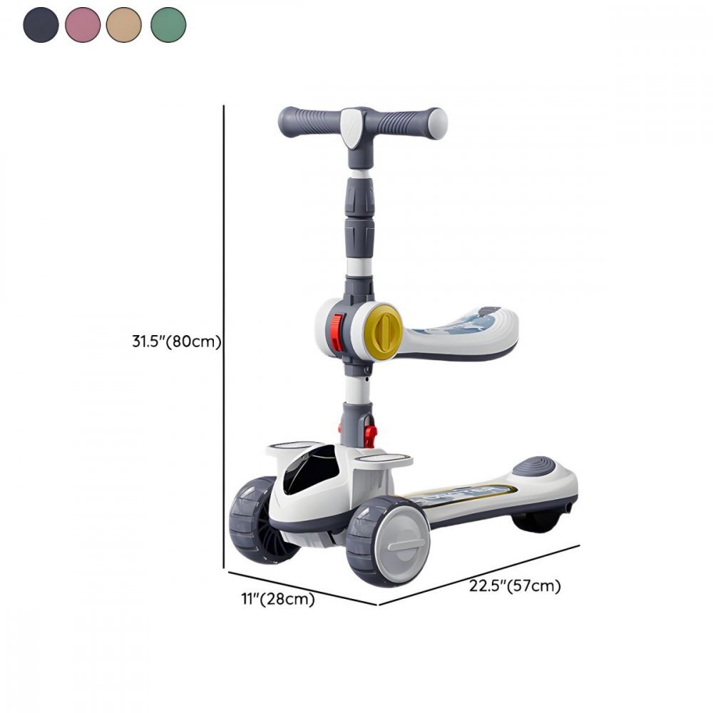 Nichiduta Trotineta multifunctionala 4 in 1 pentru copii Khaki pliabila roti pivotante 360 lumini si muzica sezut rabatabil ghidon reglabil pe inaltime maner parinte reglabil pliere rapida