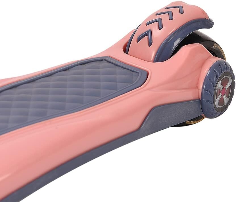 Nichiduta Trotineta pentru copii pink pliabila cu ghidon reglabil manerele ergonomice muzica roti silentioase din PU cu lumini LED dimensiune 29 x 59 x 81 cm