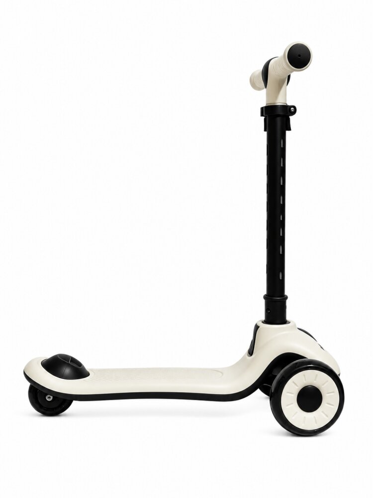Nichiduta Trotineta pliabila pentru copii Rainbow Rider Black cu functii muzicale si lumini LED ghidon reglabil manere ergonomice frana pe roata din spate dimensiune 60 x 84 cm