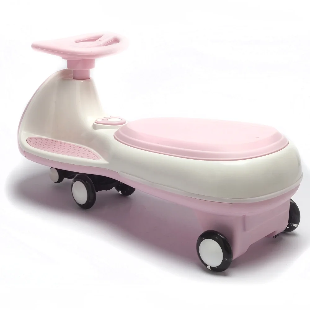 Nichiduta Vehicul electric tip PlasmaCar pink pentru copii design sportiv fara pedale volan ergonomic echipat cu 2motoare performante acumulator de 12V 4.5AH