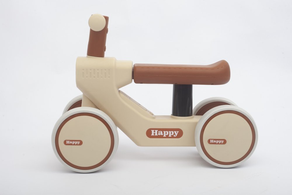 Nichiduta Vehicul fara pedale Ride-On pentru copii Happy Rider Beige cu sunete si lumini dimensiune 57 x 23 x 42cm inaltime pana la sezut 28 cm roti silentioase din spuma Eva