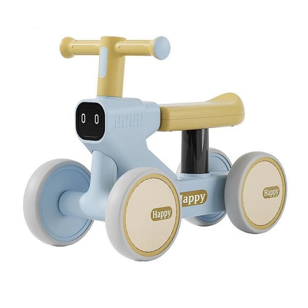 Nichiduta Vehicul fara pedale Ride-On pentru copii Happy Rider Blue cu sunete si lumini dimensiune 57 x 23 x 42cm inaltime pana la sezut 28 cm roti silentioase din spuma Eva