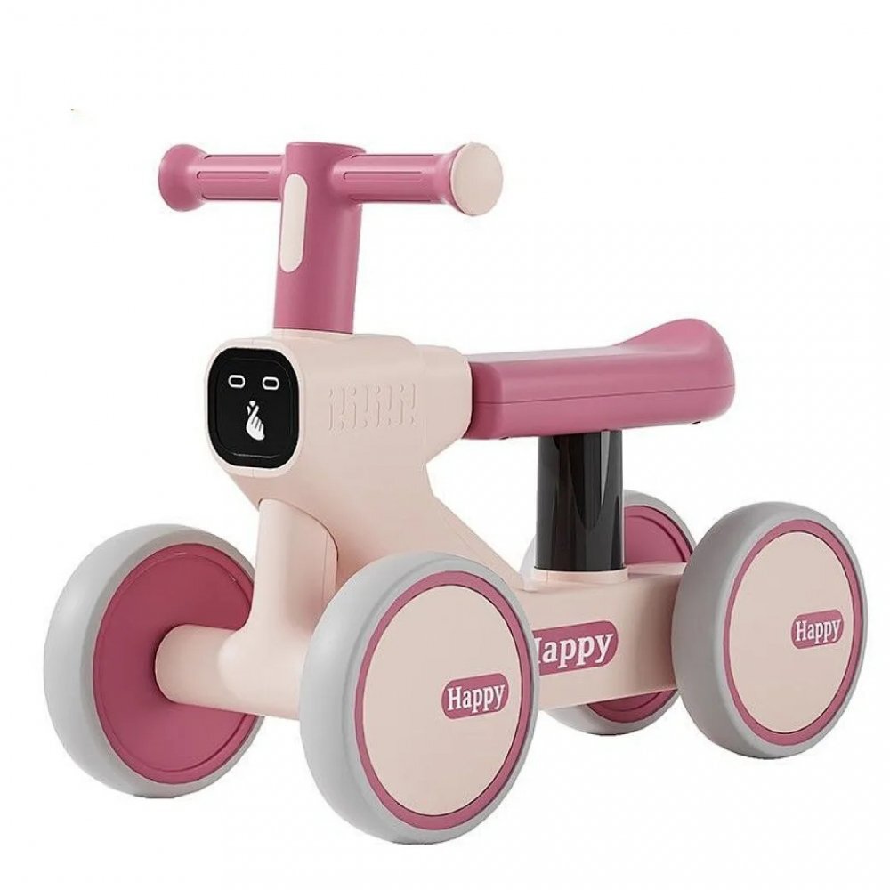 Nichiduta Vehicul fara pedale Ride-On pentru copii Happy Rider Pink cu sunete si lumini dimensiune 57 x 23 x 42cm inaltime pana la sezut 28 cm roti silentioase din spuma Eva