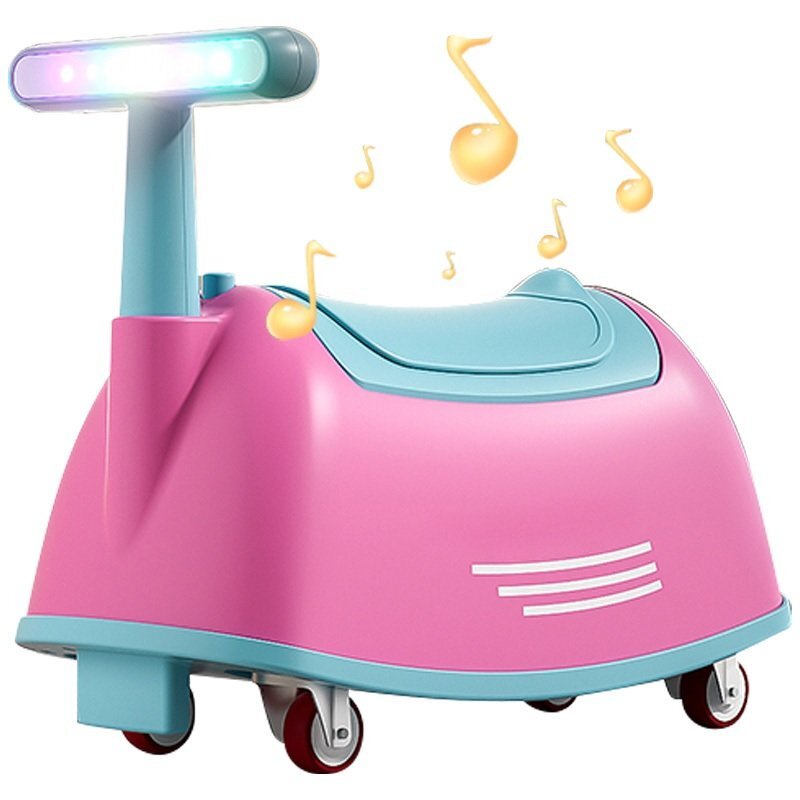 Nichiduta Vehicul RideOn fara pedale pentru copii GlowGO Pink cu roti silentioase pivotante sezut confortabil cu spatiu de depozitare lumini LED frontale sunete