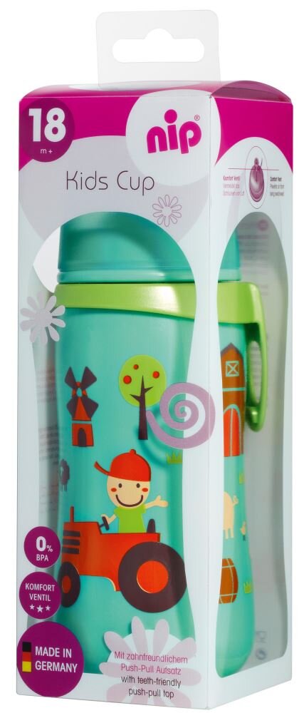 NIP Cana Kids Cup Boy PP 330 ml antipicurare cu clip de prindere 18+ luni