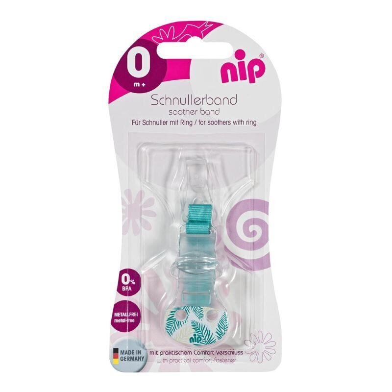 NIP Lant cu carlig de prindere pentru suzete 0+ luni albastru