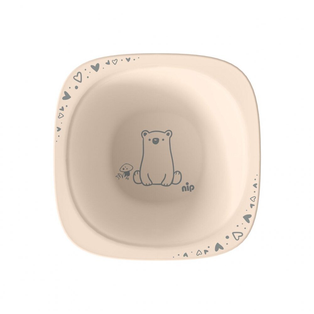 NIP Set 2 castroane pentru mancarea copiilor cu motive gravate laser din materiale naturale regenerabile fara BPA fara melamina lavabile in masina de spalat vase Made in Germany 4+ luni roz