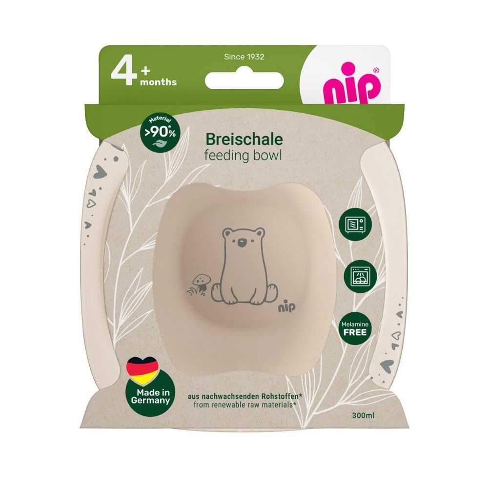 NIP Set 2 castroane pentru mancarea copiilor cu motive gravate laser din materiale naturale regenerabile fara BPA fara melamina lavabile in masina de spalat vase Made in Germany 4+ luni roz