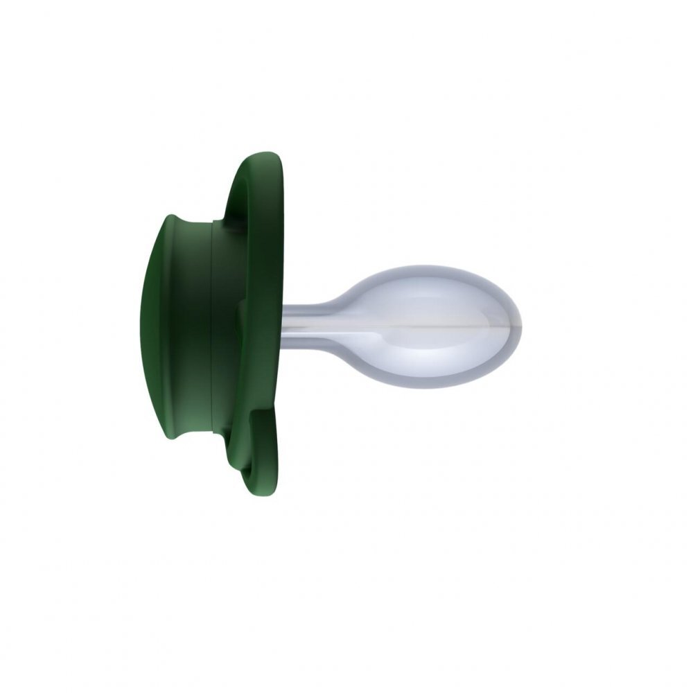 NIP Set 2 suzete My Butterfly cu tetina ortodontica din silicon forma simetrica din materiale naturale regenerabile fara BPA cutie de transport si sterilizare verde 16-32 luni