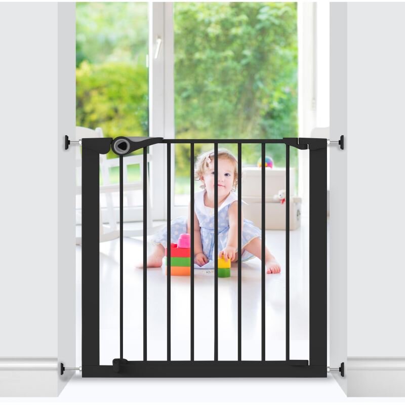 NOMA Poarta de siguranta Easy Fit presiune 75-82 cm metal negru N94313