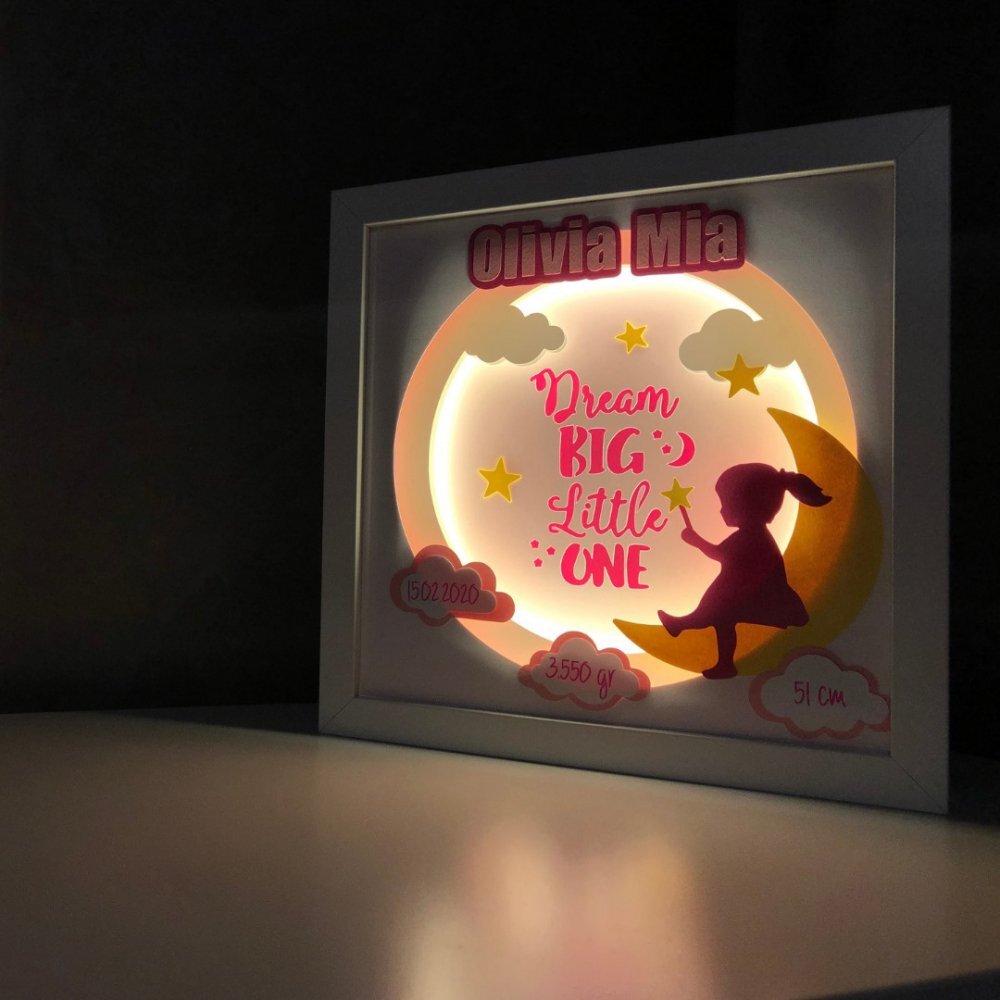 Noorhandmadeatelier Tablou luminos Fetita 009