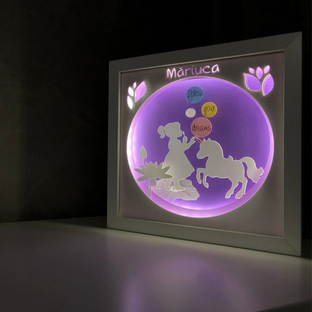Noorhandmadeatelier Tablou luminos Fetita 012