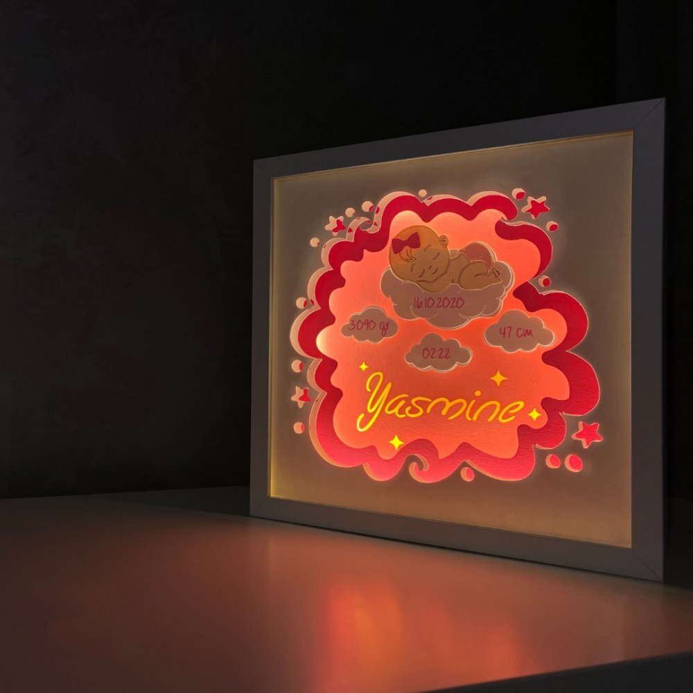 Noorhandmadeatelier Tablou luminos Fetita 022