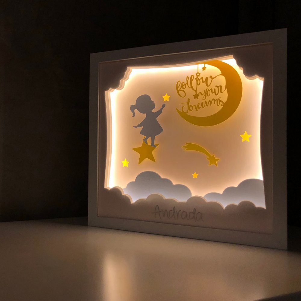 Noorhandmadeatelier Tablou luminos Fetita 023