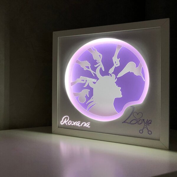 Noorhandmadeatelier Tablou luminos Hairstilist 001