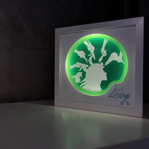 Noorhandmadeatelier Tablou luminos Hairstilist 003