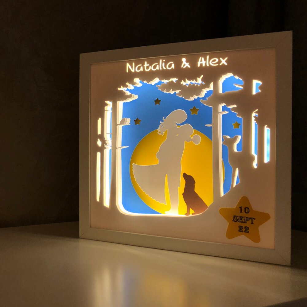 Noorhandmadeatelier Tablou luminos Indragostiti 001