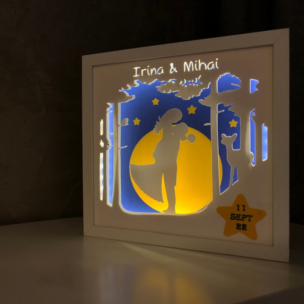 Noorhandmadeatelier Tablou luminos Indragostiti 001